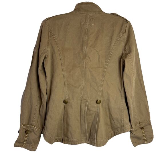 Ralph Lauren Denim Supply Jacket Cotton Military Gold Buttons Peplum Back Medium - Picture 3 of 14